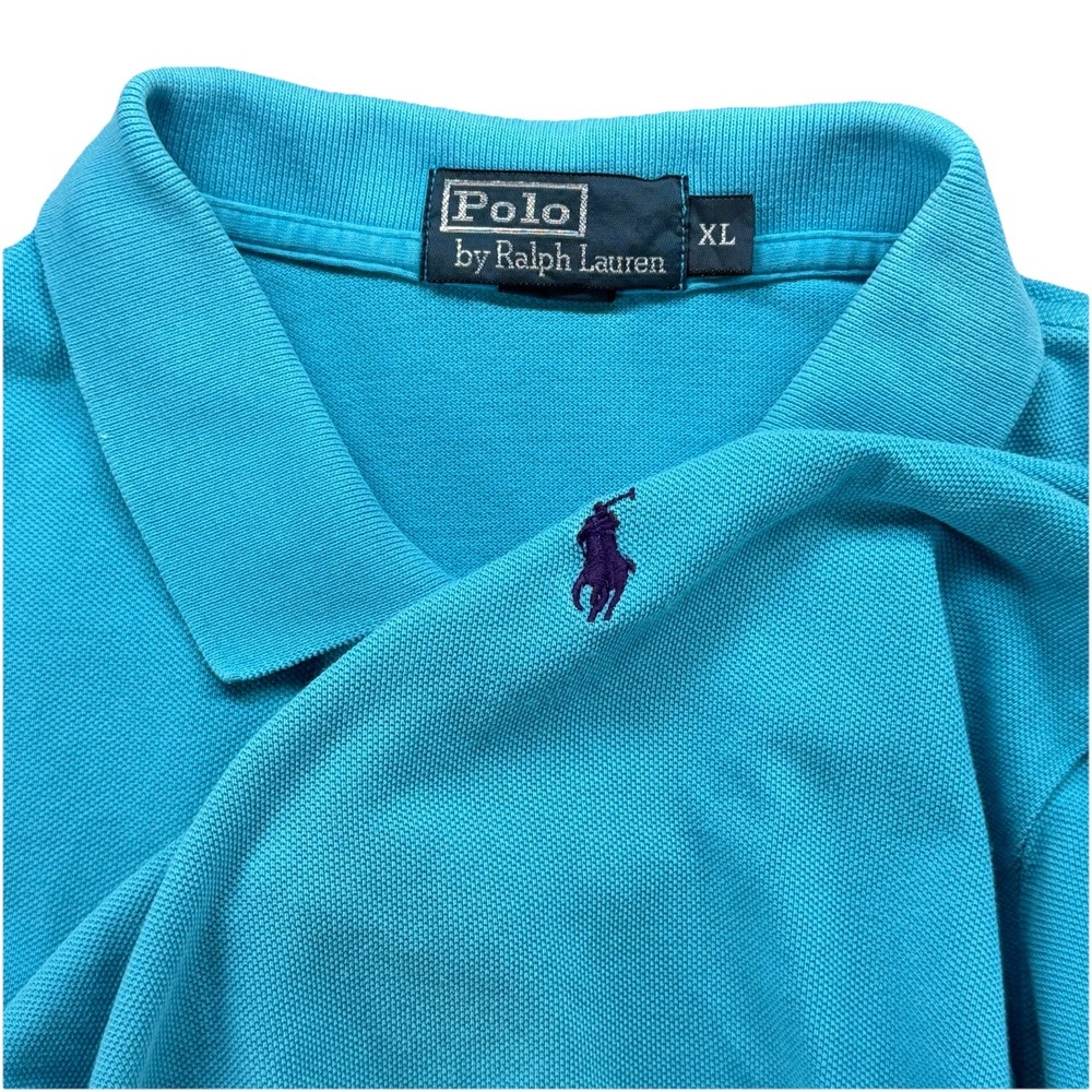 POLO RALPH LAUREN Polo Shirt Mens XL Blue Short Sleeve Cotton Classic Fit